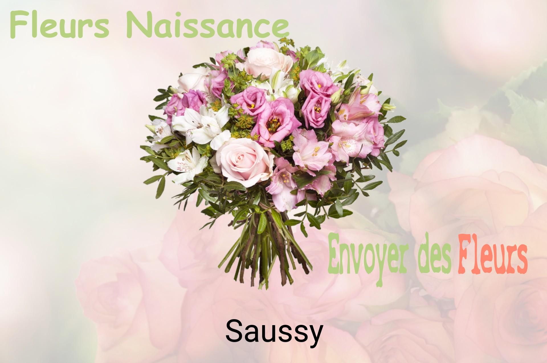 Bouquet de fleurs de naissance livré à Saussy